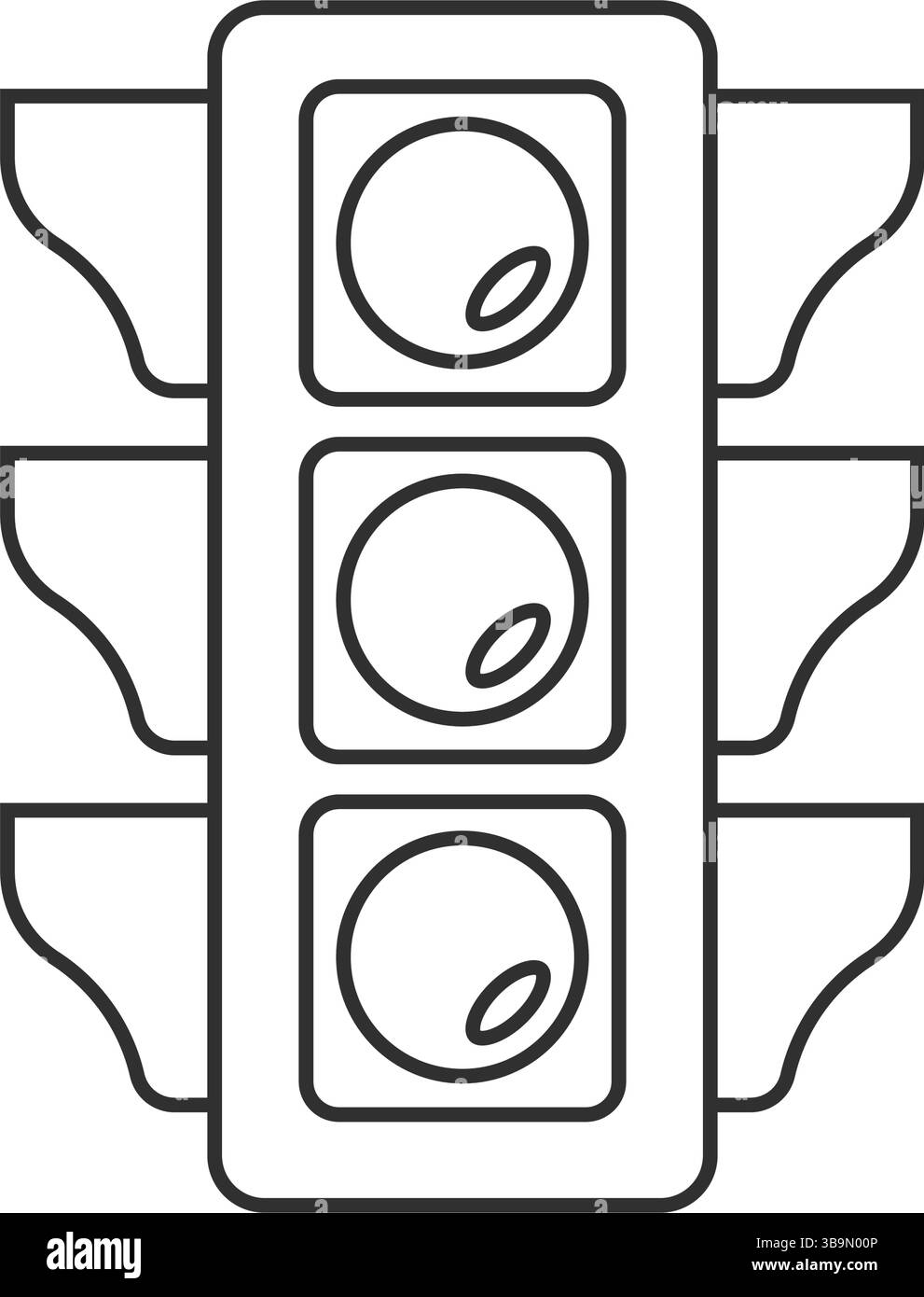 Icona del semaforo in stile piatto. Illustrazione del vettore di arresto su sfondo isolato. Il semaforo indica il concetto di business. Illustrazione Vettoriale