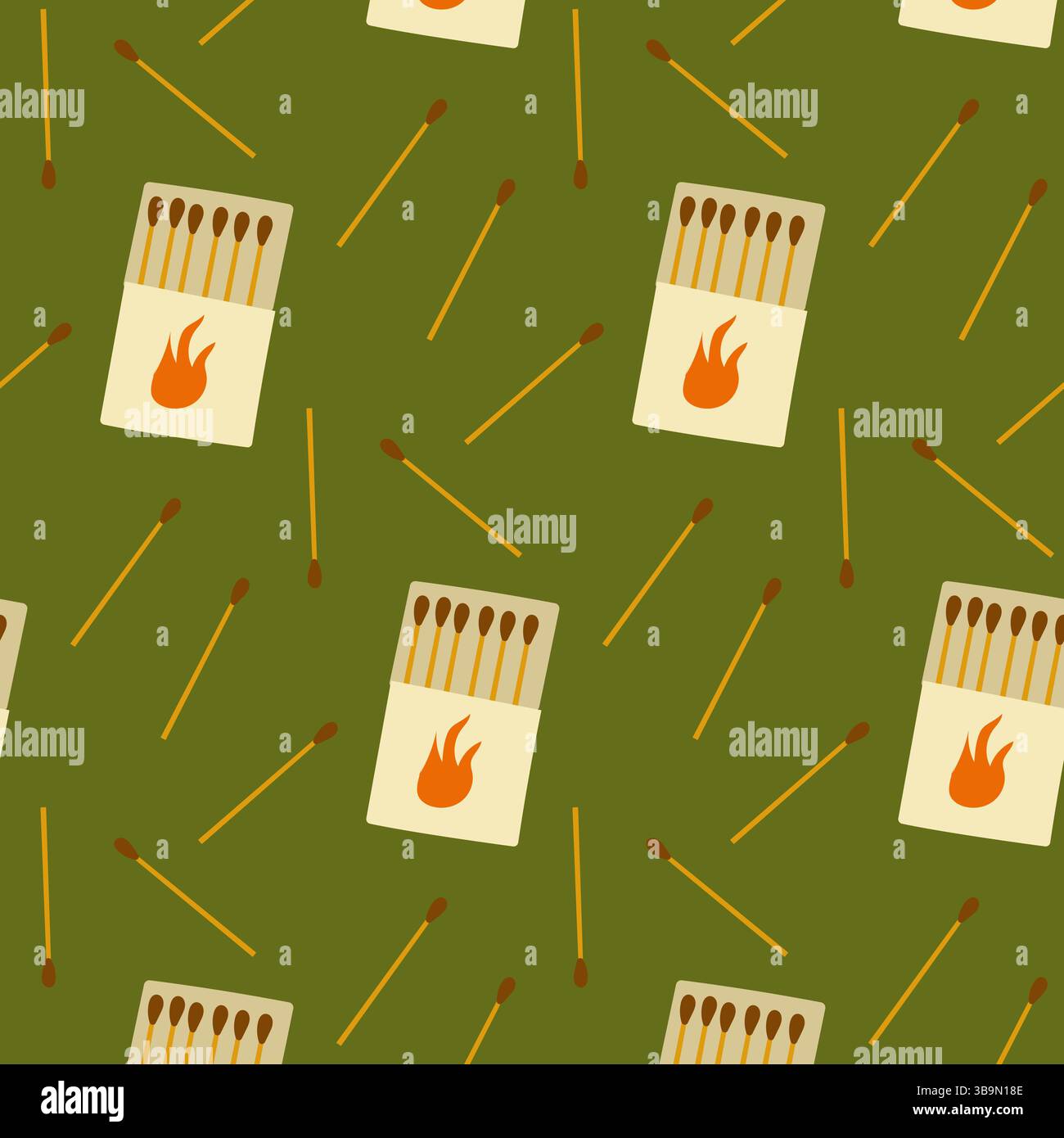 Design a motivi con matchbox e abbinamenti su sfondo verde Illustrazione Vettoriale