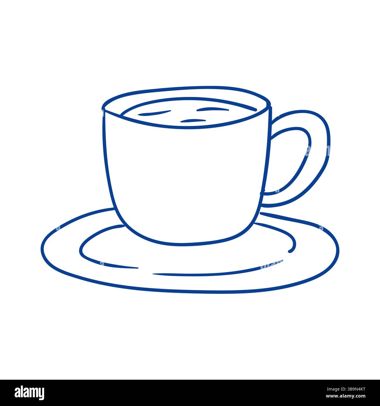 Tazza di caffè su un piattino con bevanda fumante in un ambiente informale Illustrazione Vettoriale