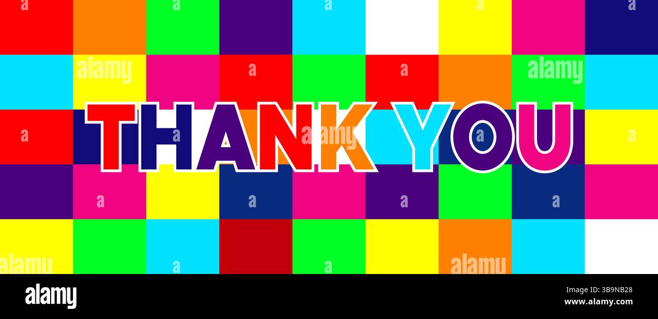 astratte lettere di ringraziamento design vettoriale per striscioni colorate Illustrazione Vettoriale
