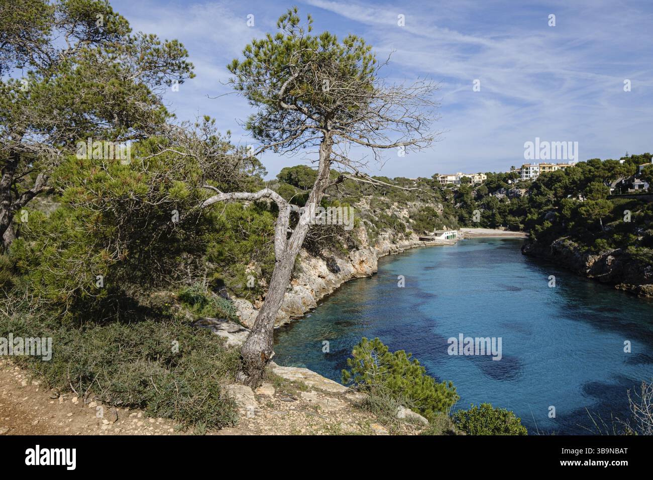 Cala pi, Llucmajor, Maiorca, Isole Baleari, Spagna, Europa Foto Stock