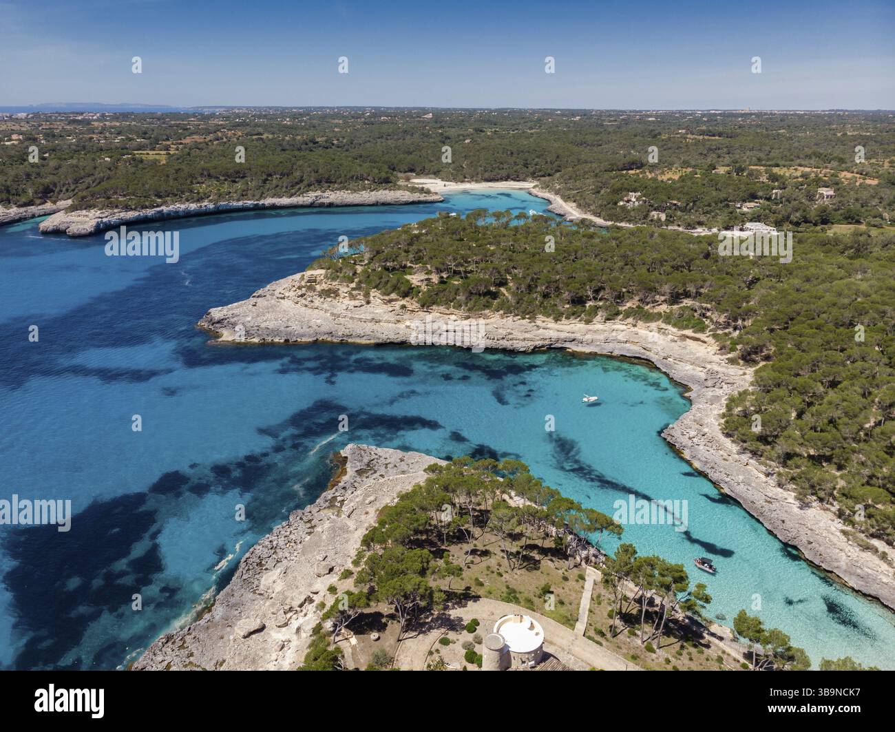 Calcio des Borgit, Santanyi, Parc Natural de Mondrago, Maiorca, Isole Baleari, Spagna, Europa Foto Stock