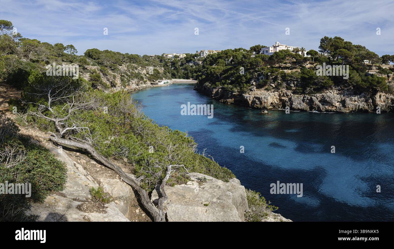 Cala pi, Llucmajor, Maiorca, Isole Baleari, Spagna, Europa Foto Stock