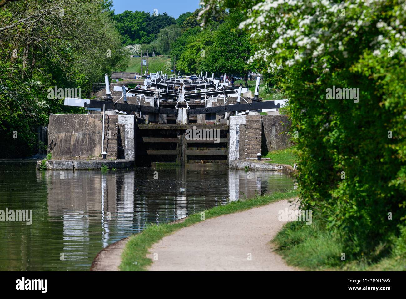 Grand Union Canal nel Warwickshire Foto Stock