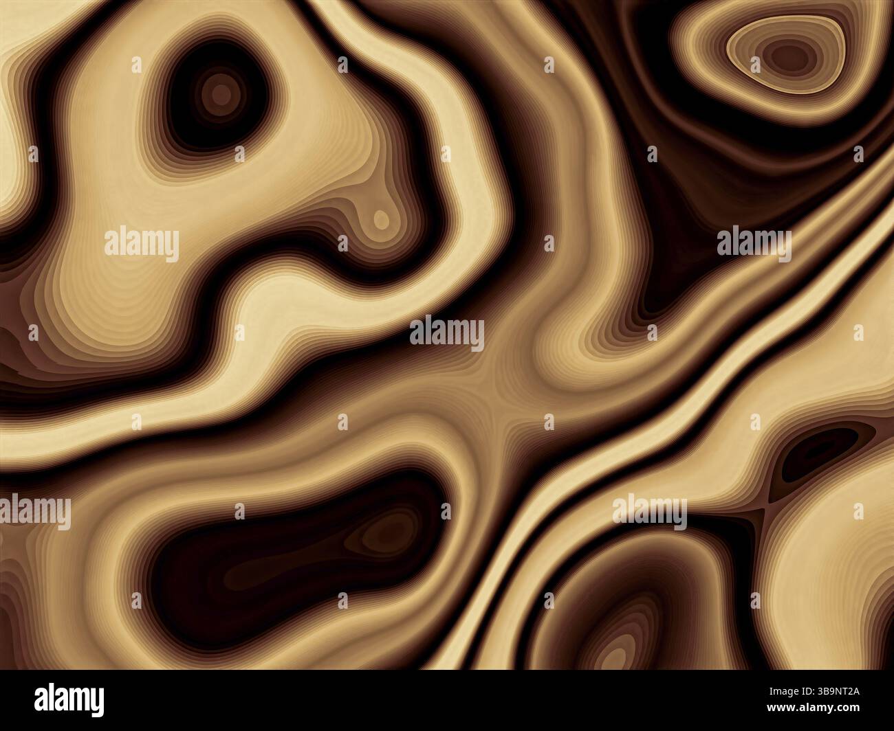 Sfondo frattale pallido - immagine astratta generata dal computer. Macchie di caos e cerchi concentrici. Per Web design, copertine, poster. Marbling digitale Foto Stock