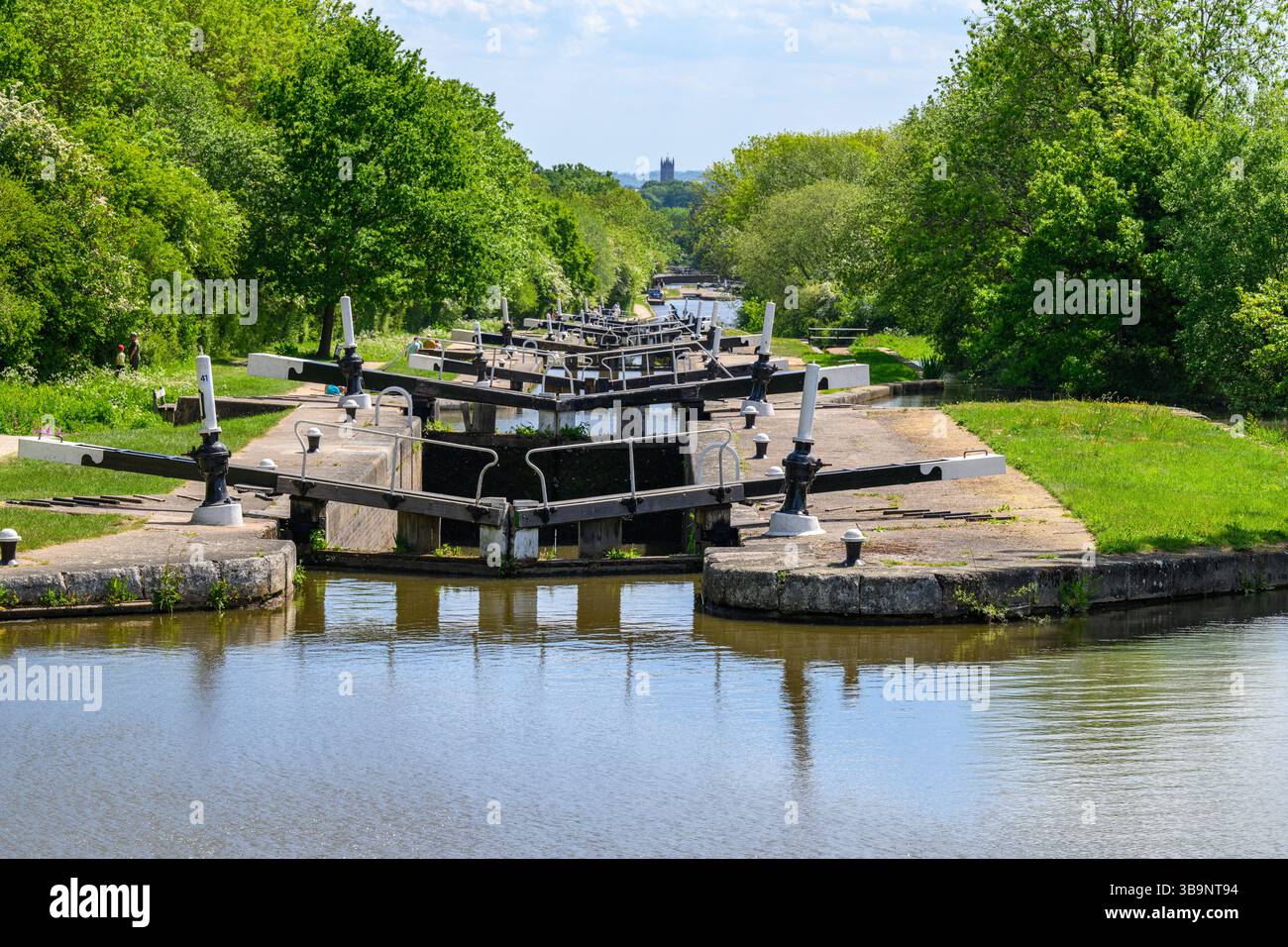 Grand Union Canal nel Warwickshire Foto Stock