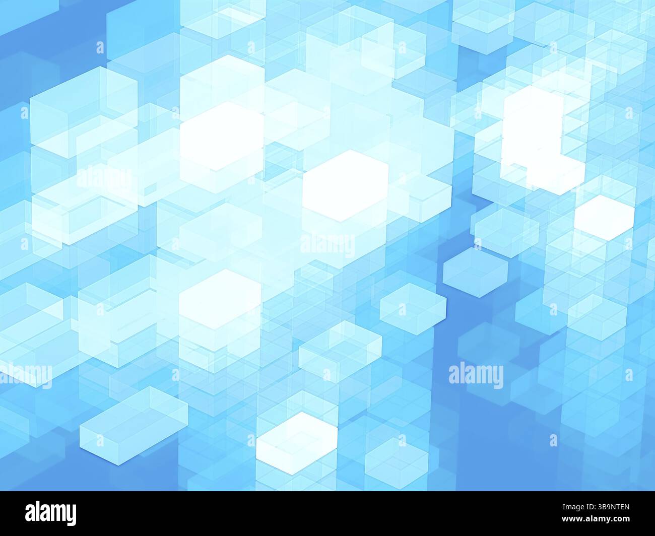 Cubi di sfondo - calcolatore astratto-immagine generata. Geometria Frattale: tecnologia modello di stile con la prospettiva e gli effetti delle luci. Per i banner web, Foto Stock