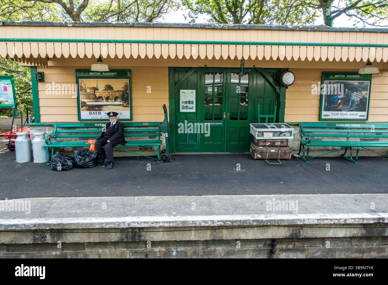 Harman's Cross Station Swanage, ferrovia d'epoca. Foto Stock