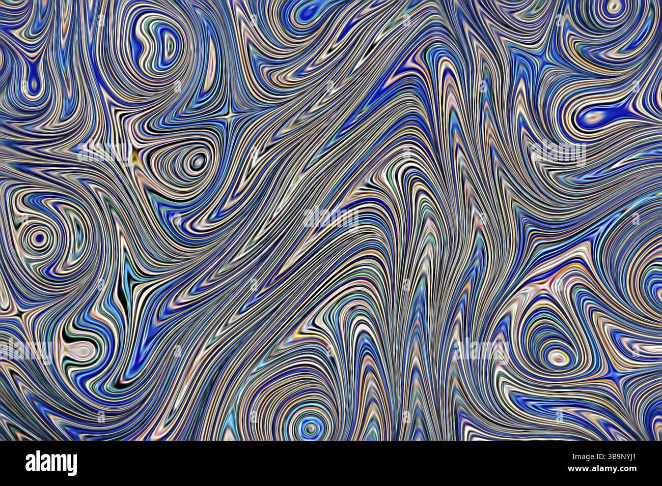 Sfondo marmo - immagine astratta generata dal computer. Geometria frattale: Caos tratti arricciati. Sfondo alla moda per copertine, web design e poster Foto Stock