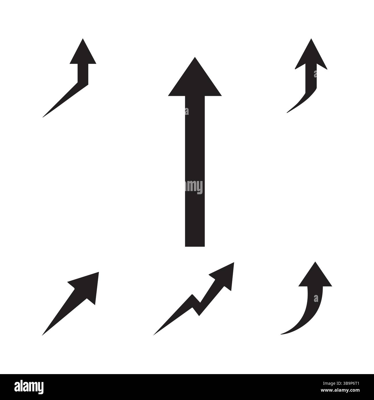 Serie di icone di sagoma con freccia su su su sfondo bianco Illustrazione Vettoriale