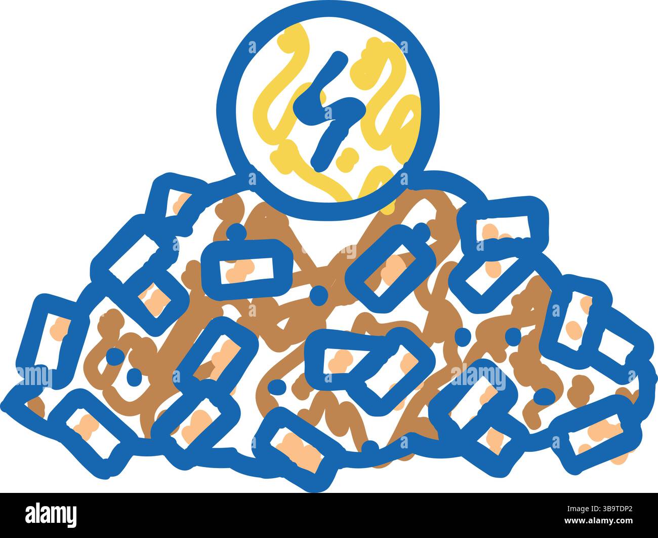 illustrazione dell'icona ambientale dell'energia da biomassa Illustrazione Vettoriale