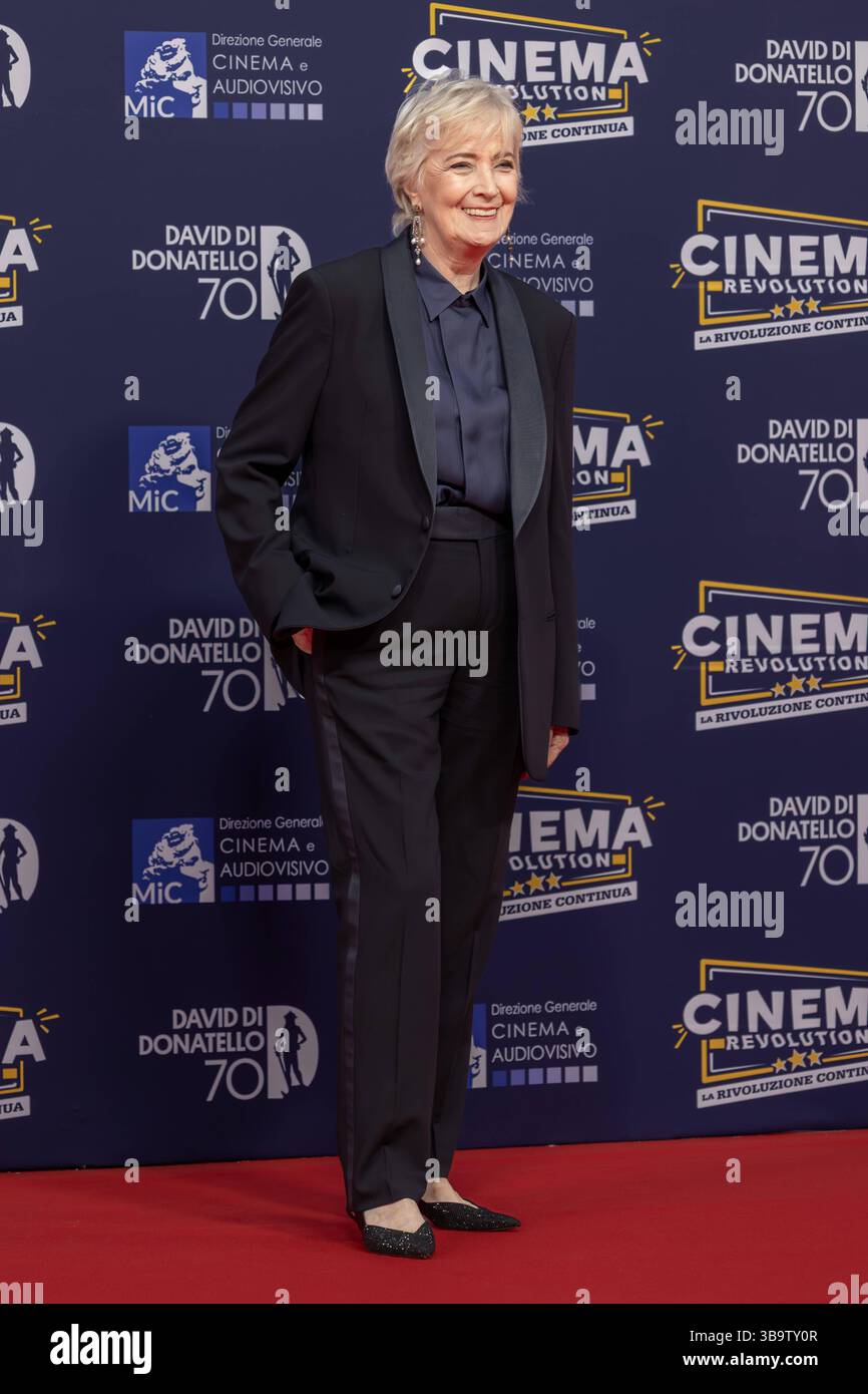 ITA: 70° David di Donatello - Red Carpet Roma, Italia - 7 maggio 2025: Piera Detassis partecipa al Red carpet durante il 70° David di Donatello ai Cinecitta Studios. Roma RM Italia Copyright: XGennaroxLeonardix Foto Stock