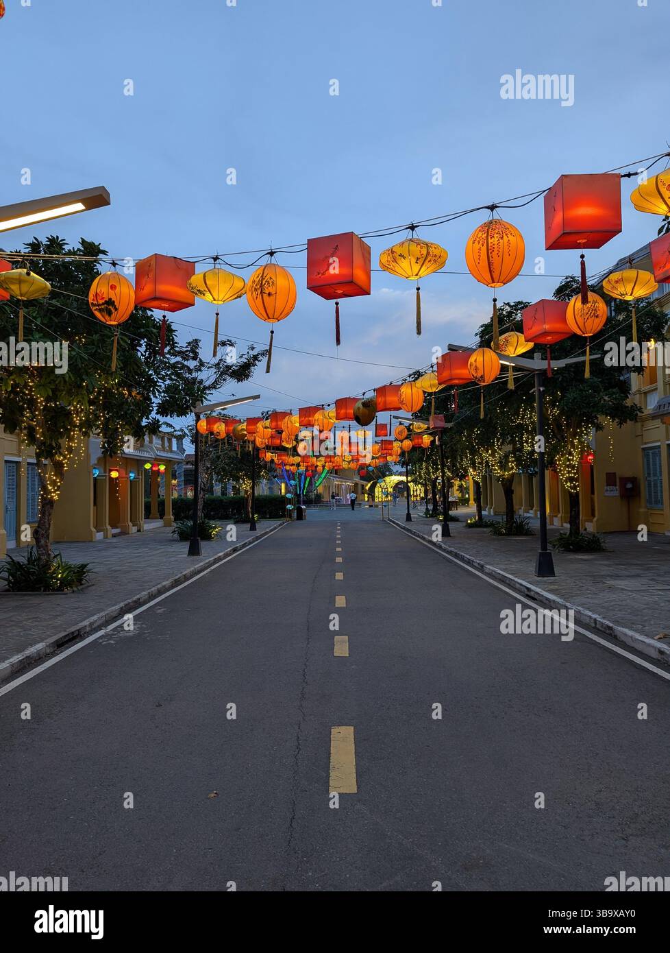 Lantern Street a Hoi An Foto Stock