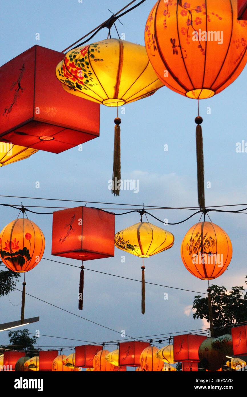 Lantern Street a Hoi An Foto Stock