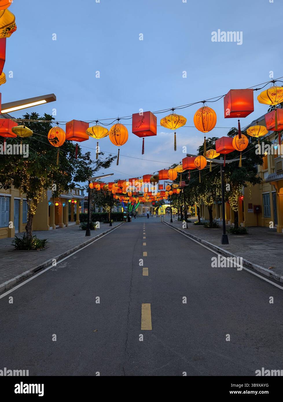 Lantern Street a Hoi An Foto Stock