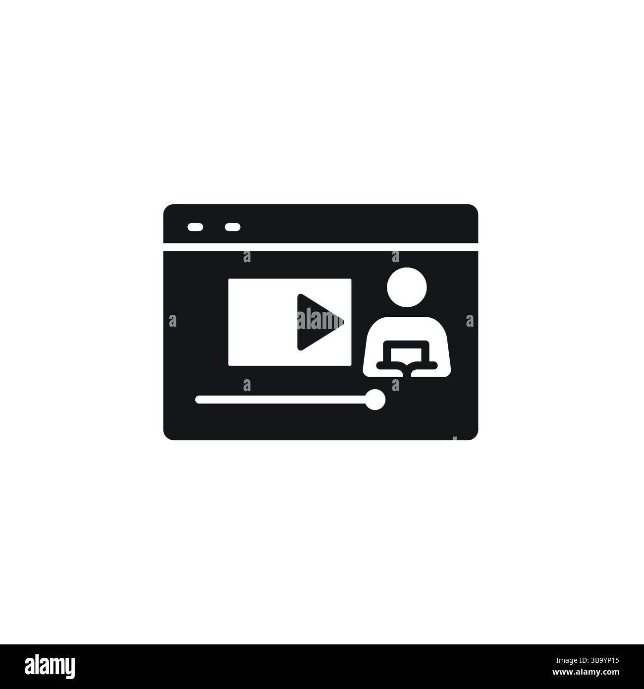 Icona Video di apprendimento online Illustrazione Vettoriale