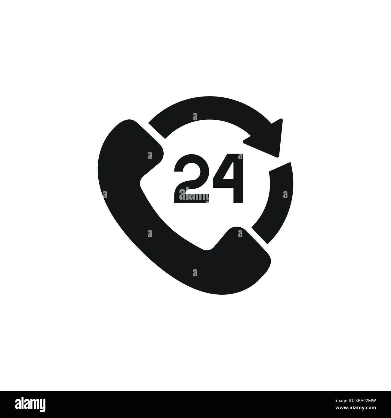 24 Ora Icona di supporto Illustrazione Vettoriale