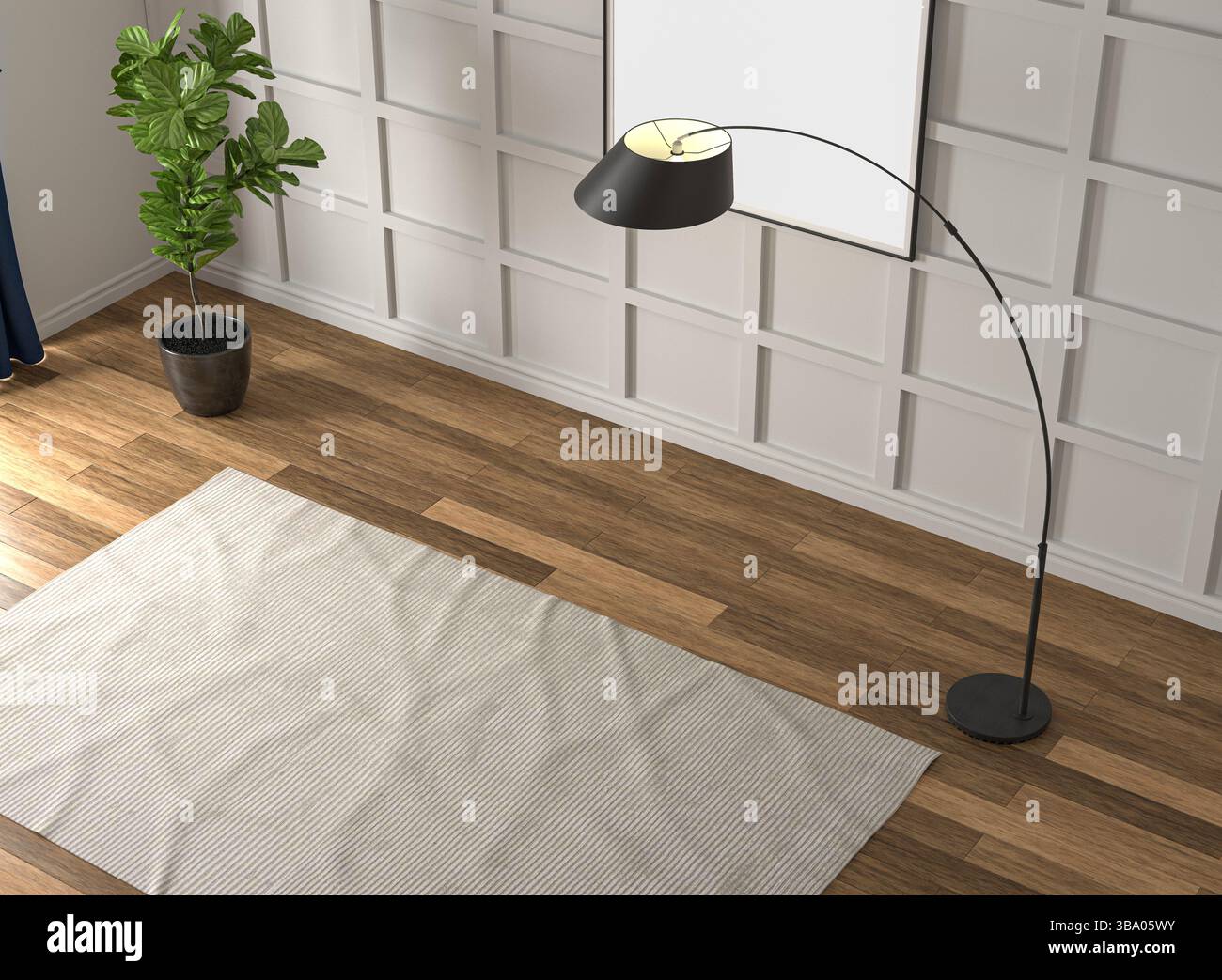 Rappresentazione 3d della stanza interna vuota. Design moderno degli interni. Mockup degli interni Foto Stock Rappresentazione 3d della stanza interna vuota. Design moderno degli interni. Mockup degli interni Foto Stock