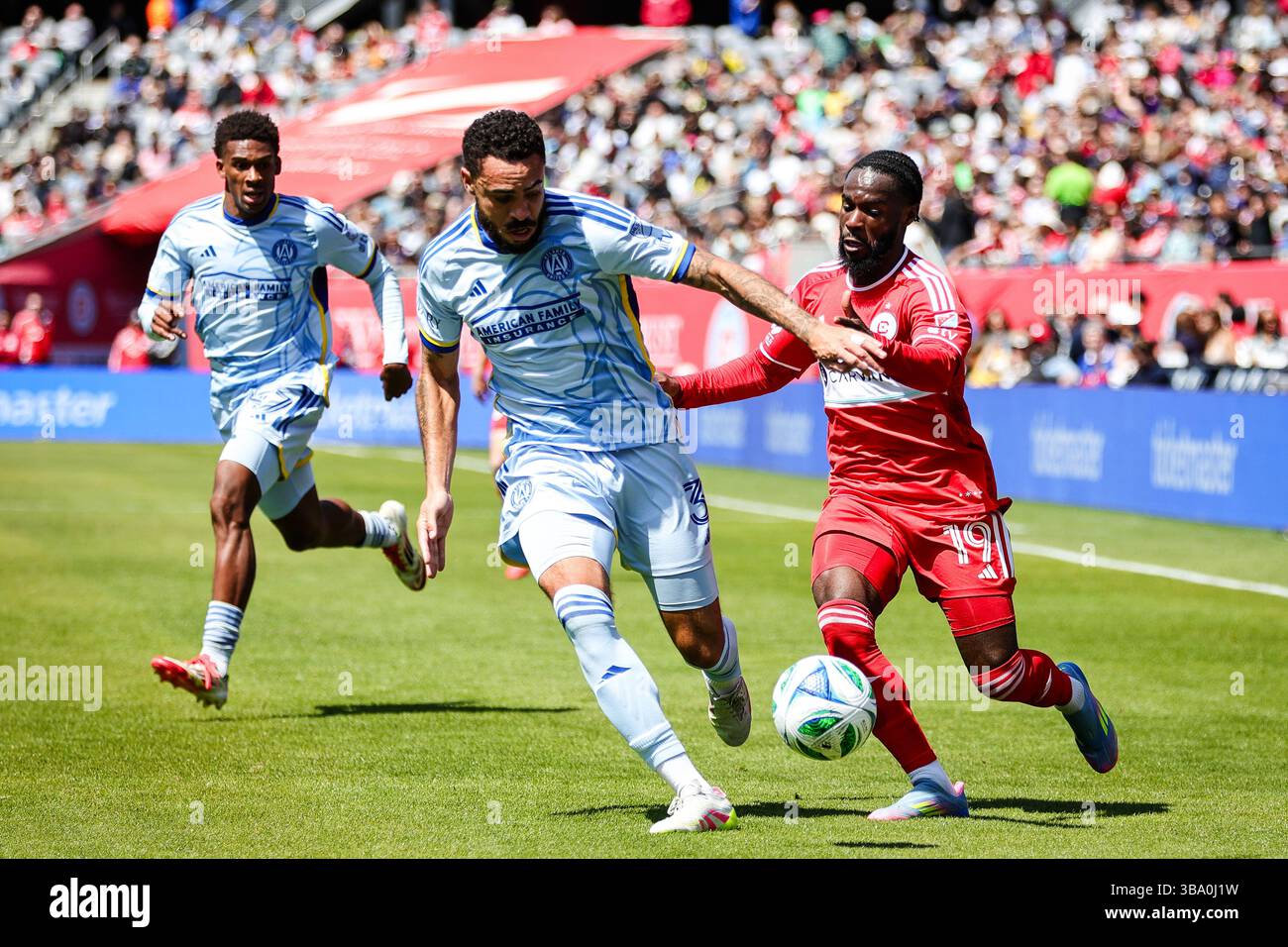 Chicago, il, USA, 10 maggio 2025. Major League Soccer (MLS) Chicago Fire FC vs. Atlanta United FC al Soldier Field. Foto Stock