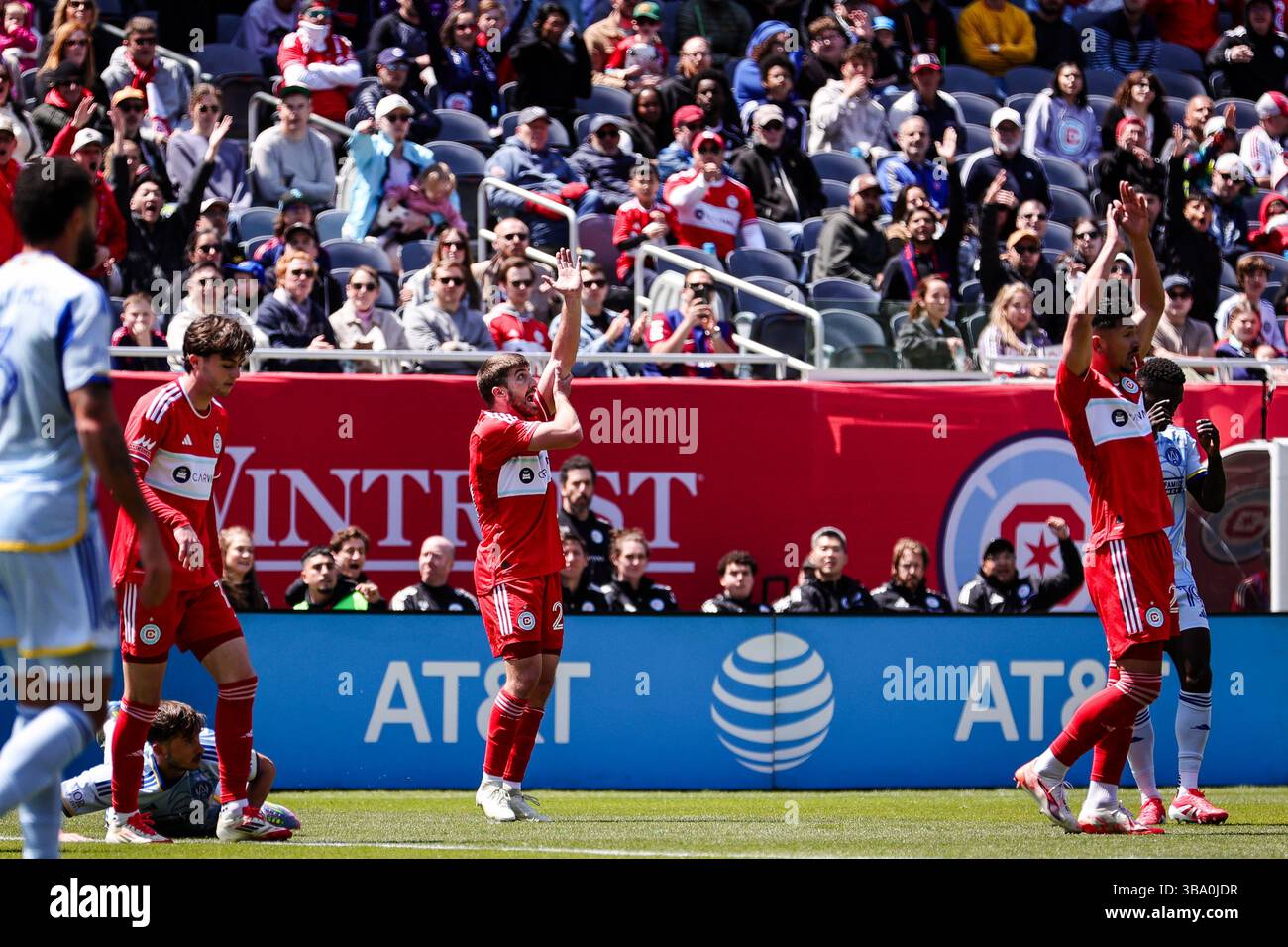 Chicago, il, USA, 10 maggio 2025. Major League Soccer (MLS) Chicago Fire FC vs. Atlanta United FC al Soldier Field. Foto Stock