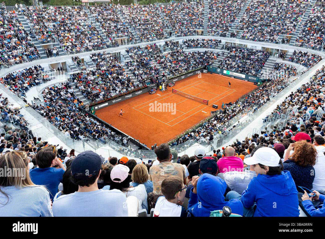 Roma, Italia. 11 maggio 2025. Campo centrale foro Italico vista generale durante internazionali BNL d'Italia, partita Internazionale di Tennis a Roma, 10 maggio 2025 Credit: Independent Photo Agency/Alamy Live News Foto Stock