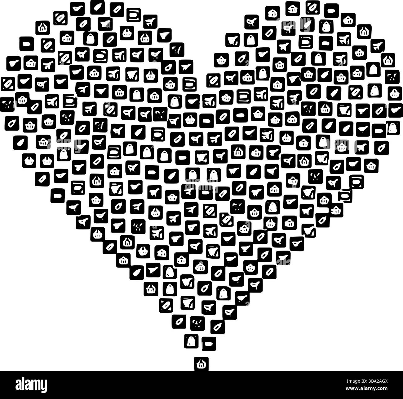 Icone a forma di cuore per lo shopping e la vendita al dettaglio Illustrazione Vettoriale Icone a forma di cuore per lo shopping e la vendita al dettaglio Illustrazione Vettoriale