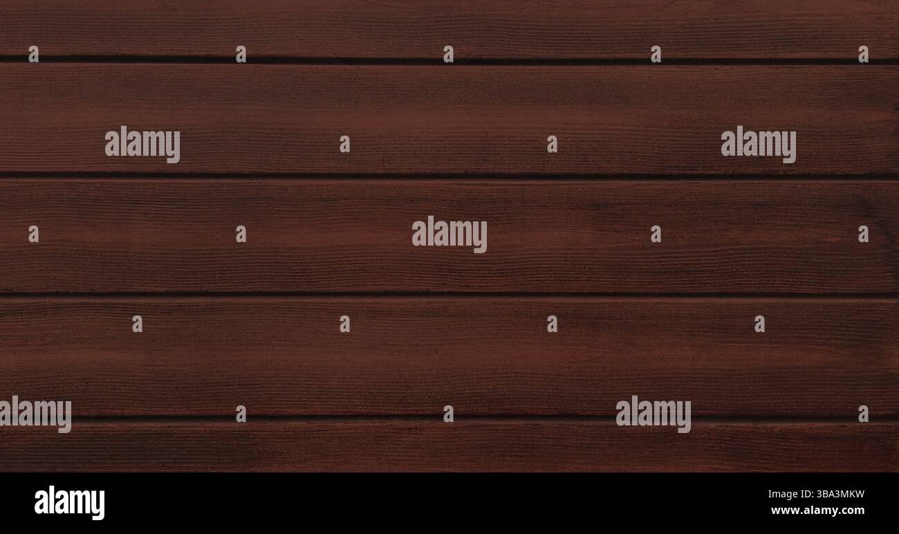 Fondo in legno marrone, quercia scura di legno satinato invecchiato con vernice sbiadita che mostra la consistenza della venatura del legno. lavare le tavole di legno duro Foto Stock
