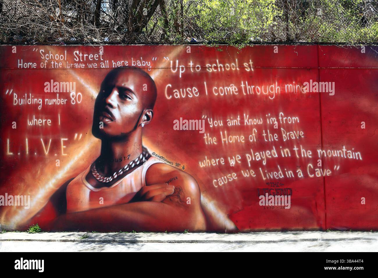 DMX (Earl Simmons) Mural School St. Yonkers NY Foto Stock