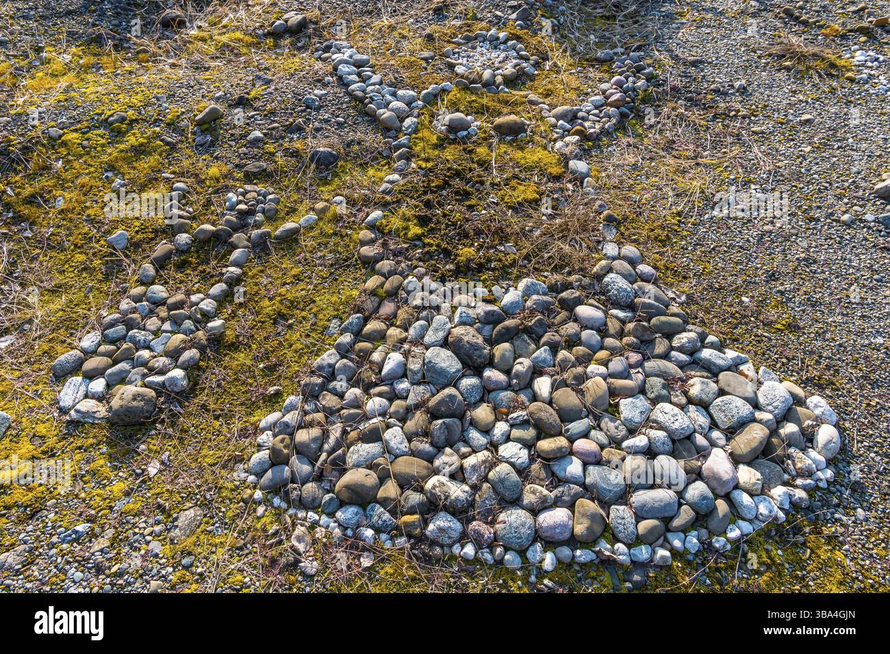 Labirinto di pietra incredibilmente bello scoperto nel mezzo della foresta nell'alta Svevia Foto Stock