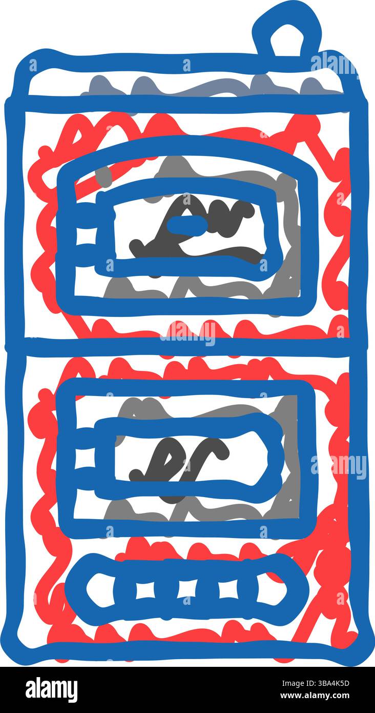 illustrazione del doodle icona della biomassa di riscaldamento Illustrazione Vettoriale