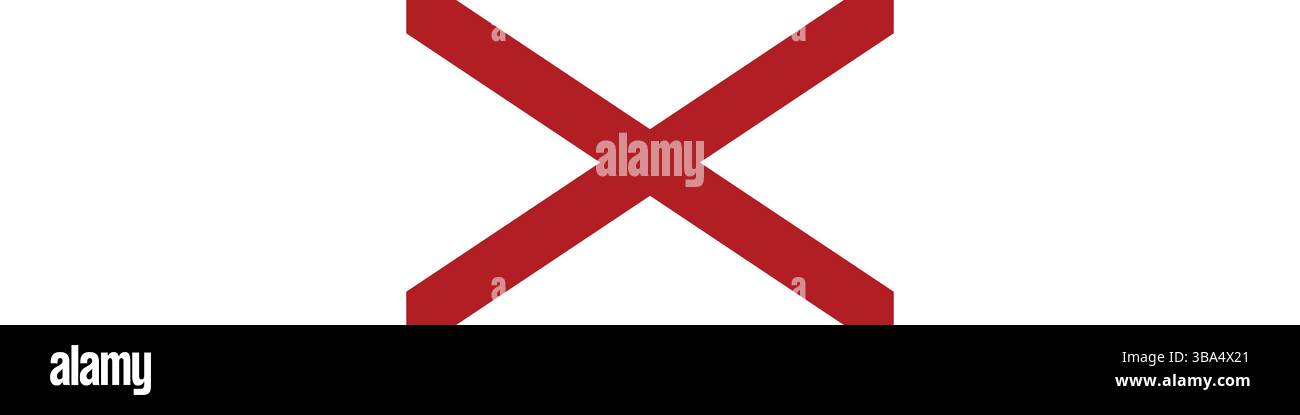 Bandiera dell'Alabama. Illustrazione vettoriale digitale con banner lungo Alabama. Illustrazione Vettoriale