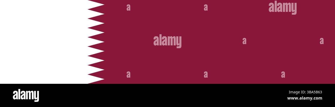 Bandiera del Qatar. Illustrazione vettoriale digitale banner lungo bandiera del Qatar. Illustrazione Vettoriale