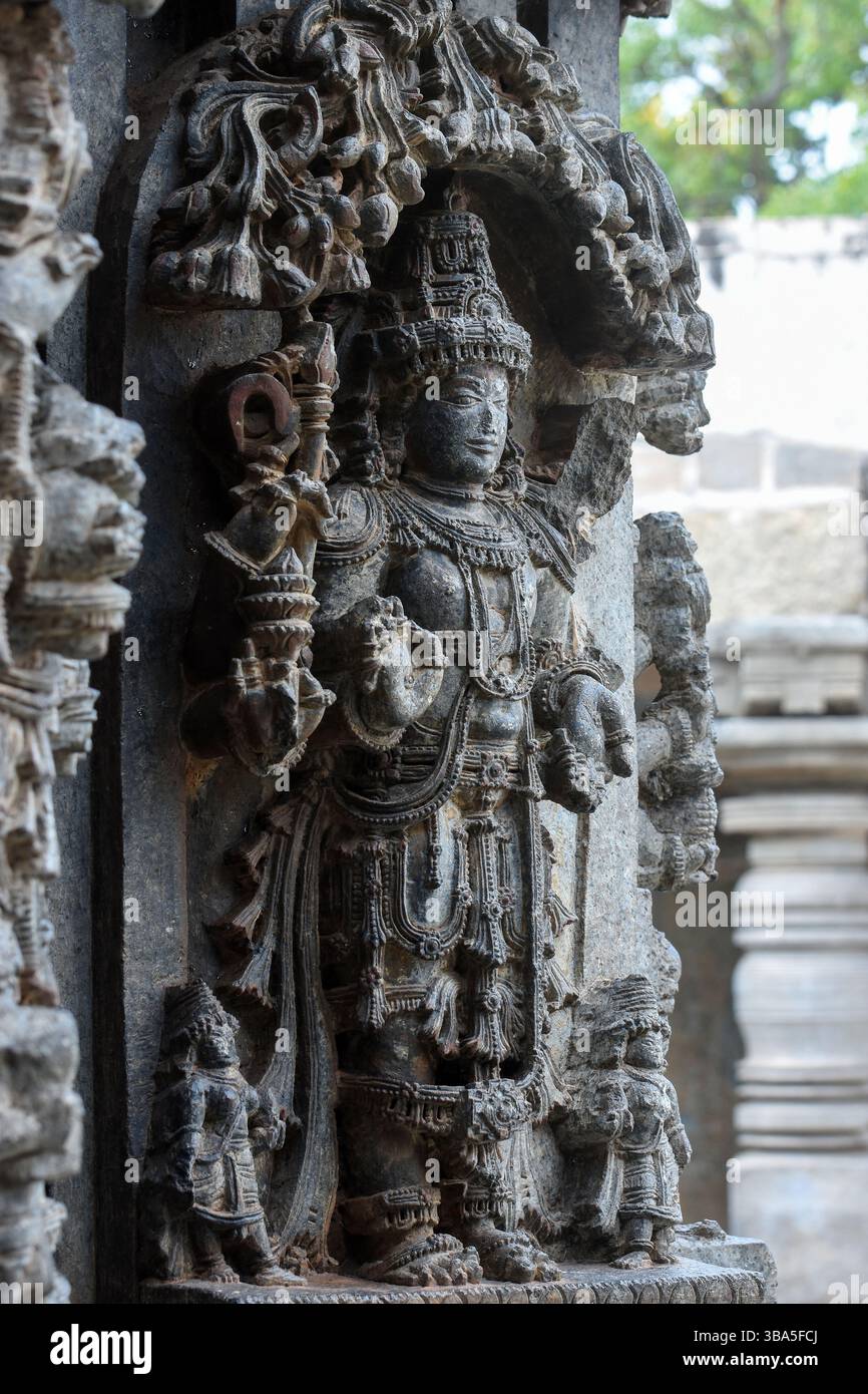 Somanathapura, Temple, Mysore, Karnataka, India, Hoysala, architettura, intricato, intagli, a forma di stella, simmetrico, sanctum, layout, sud, India Foto Stock