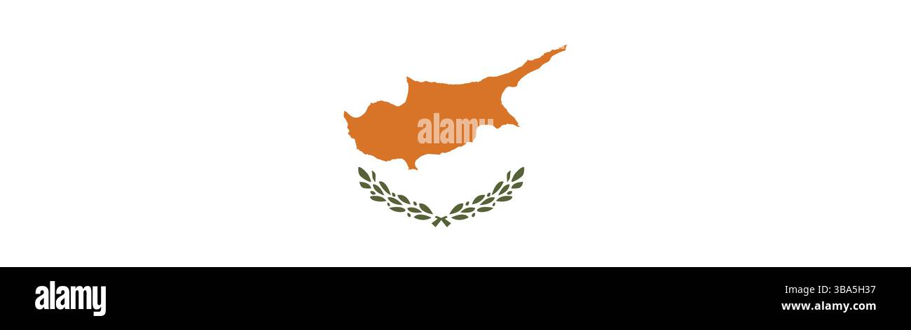 Bandiera di Cipro. Illustrazione vettoriale digitale con bandiera di Cipro lunga. Illustrazione Vettoriale
