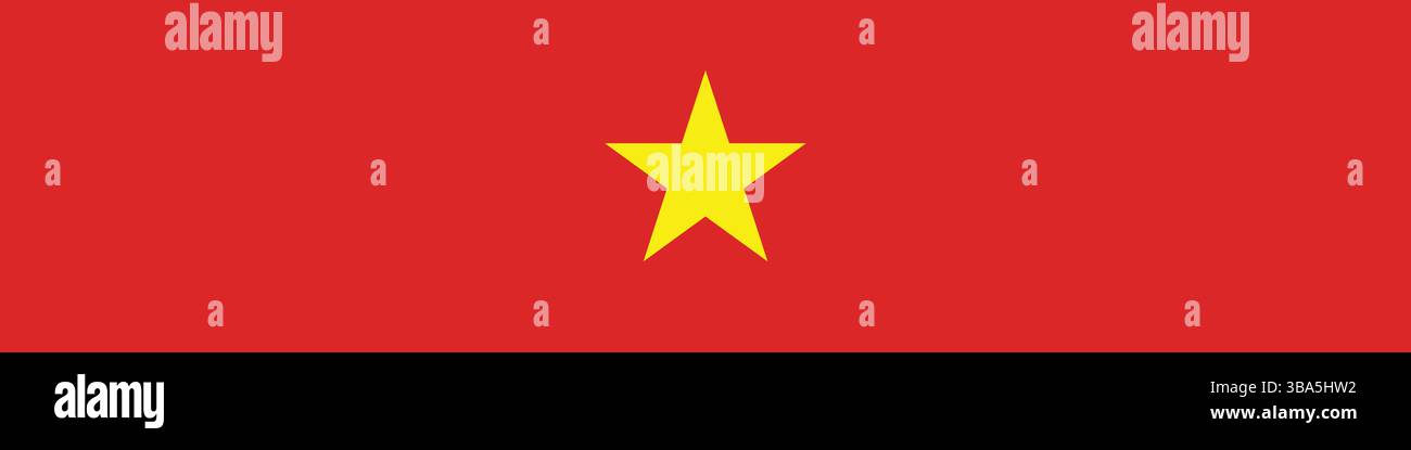 Bandiera del Vietnam. Immagine vettoriale digitale con banner lungo Vietnam. Illustrazione Vettoriale