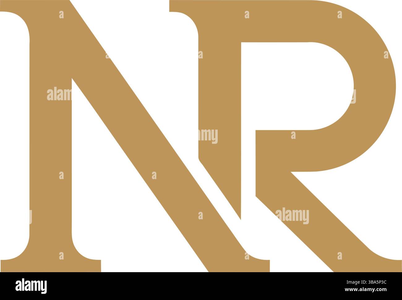 Lussuoso logo NR in oro con elegante integrazione Letter Illustrazione Vettoriale