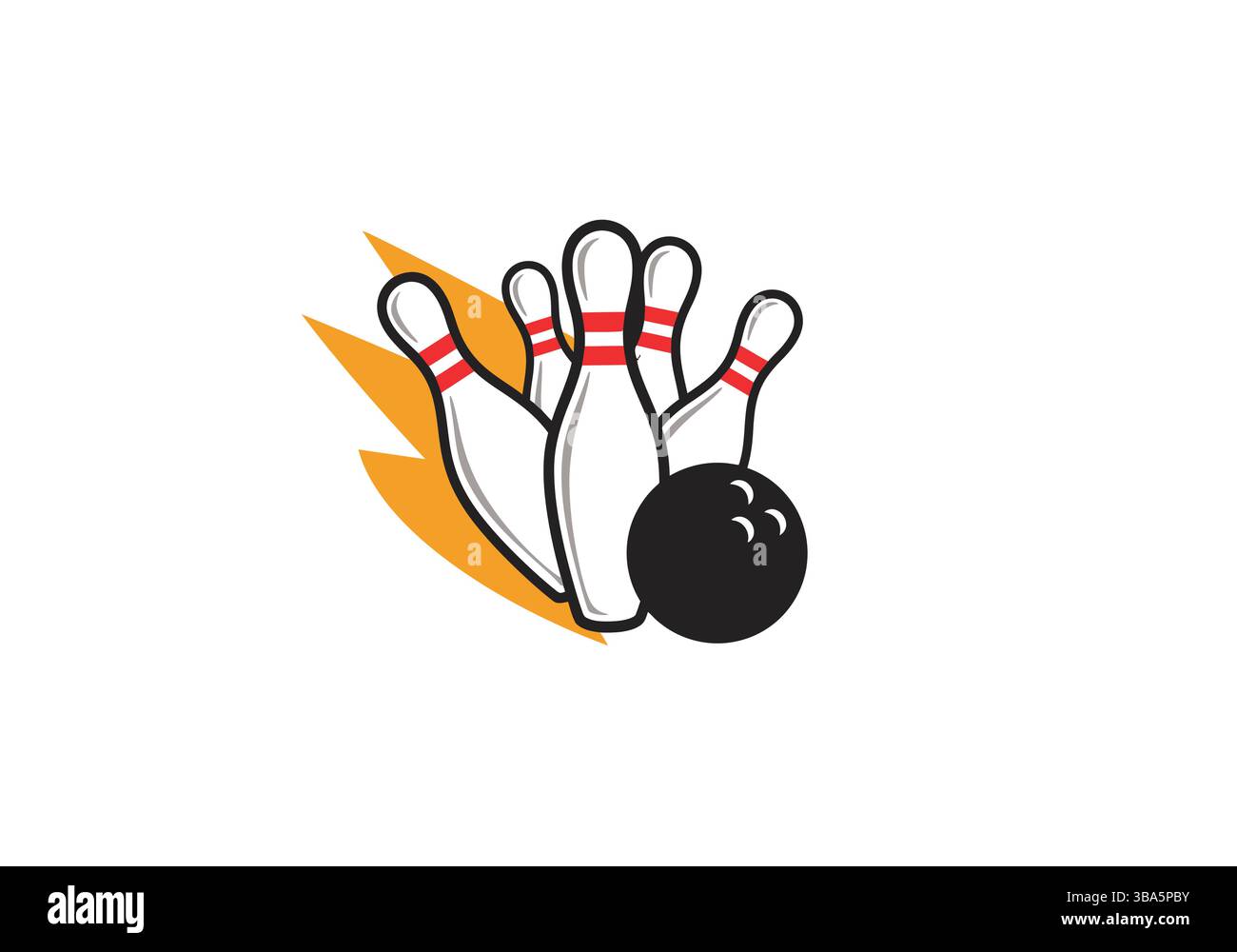 Illustrazione dei perni di attacco della palla da bowling Illustrazione Vettoriale