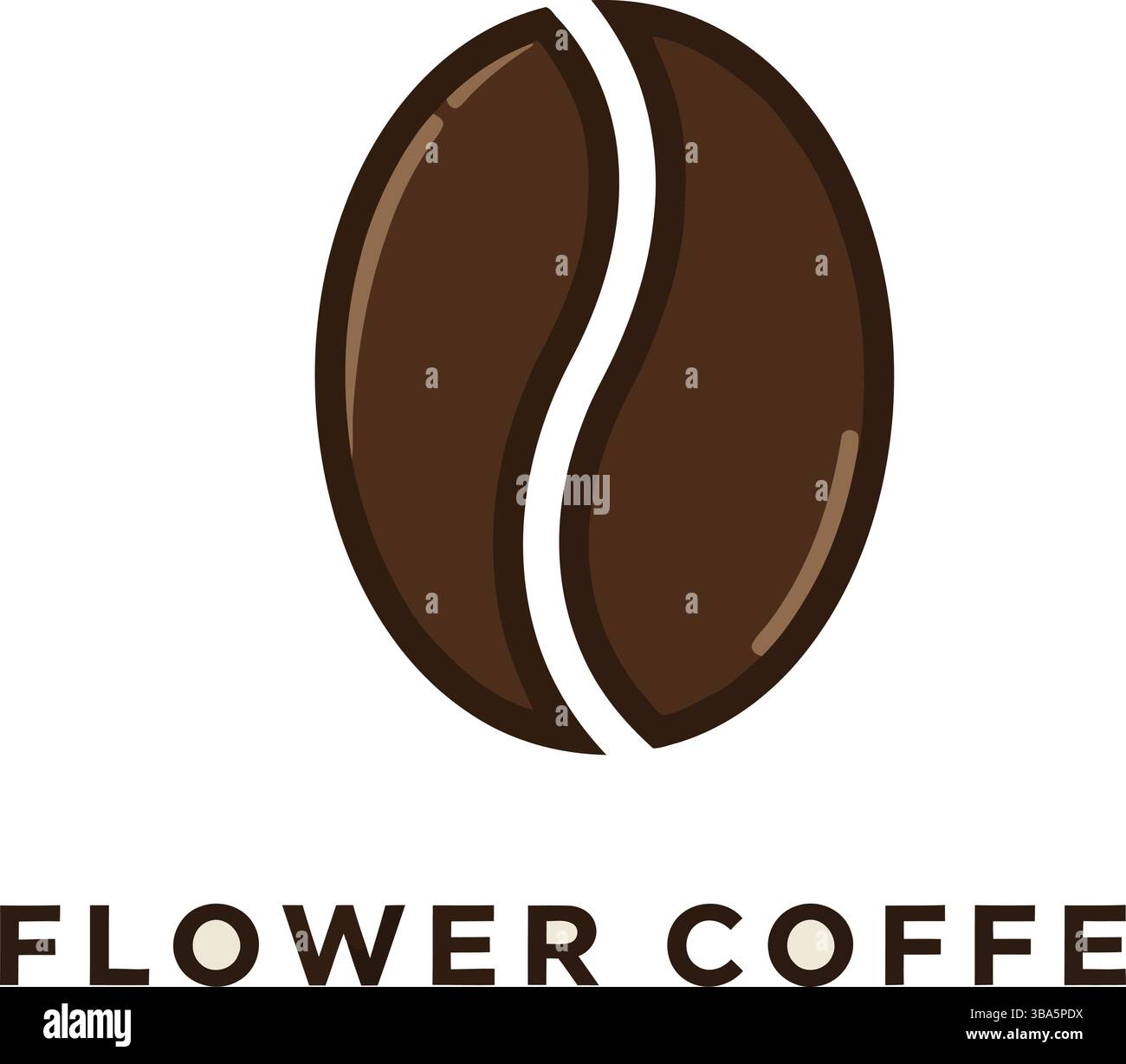 Logo Coffee Bean con grassetto tipografico Illustrazione Vettoriale