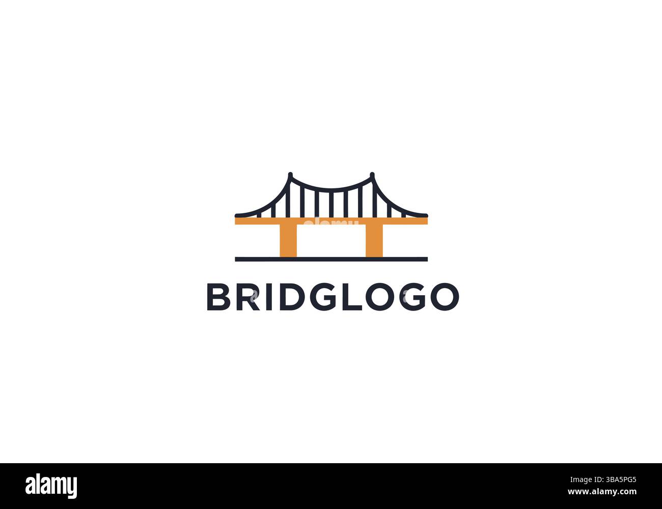 Logo Modern Bridge con grassetto tipografico Illustrazione Vettoriale