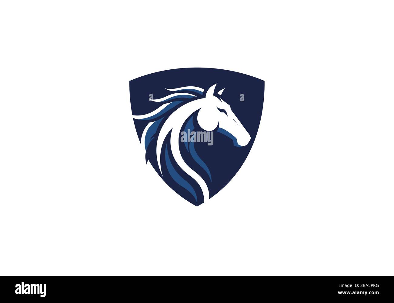 Logo scudo per la testa di cavallo – Branding potente ed elegante Illustrazione Vettoriale