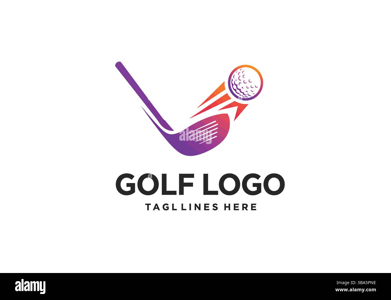 Logo Golf Club and Ball – Branding sportivo elegante Illustrazione Vettoriale