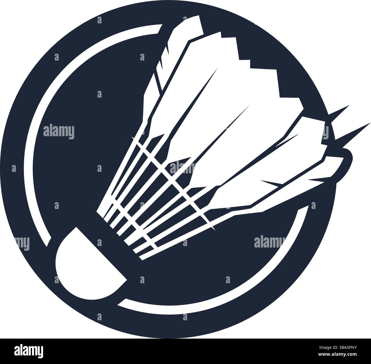 Logo badminton Shuttlecock: Design sportivo minimalista Illustrazione Vettoriale