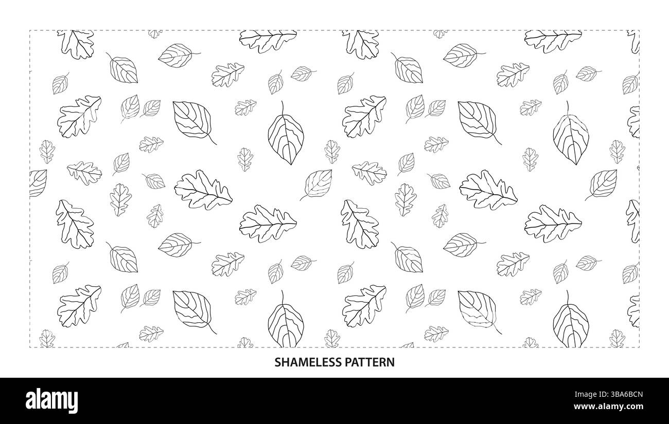 Semplice contorno nero motivo senza cuciture per un elegante design autunnale Illustrazione Vettoriale