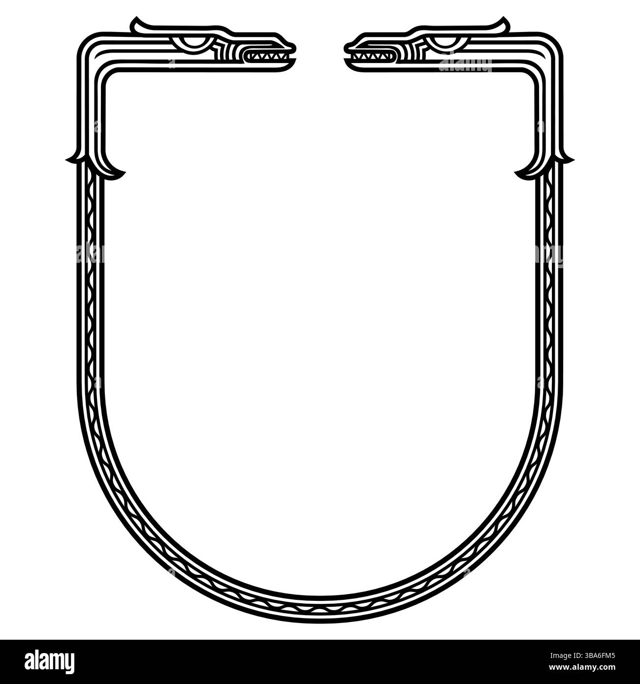 Antico drago decorativo in stile celtico, dipinto in stile celtico scandinavo Illustrazione Vettoriale