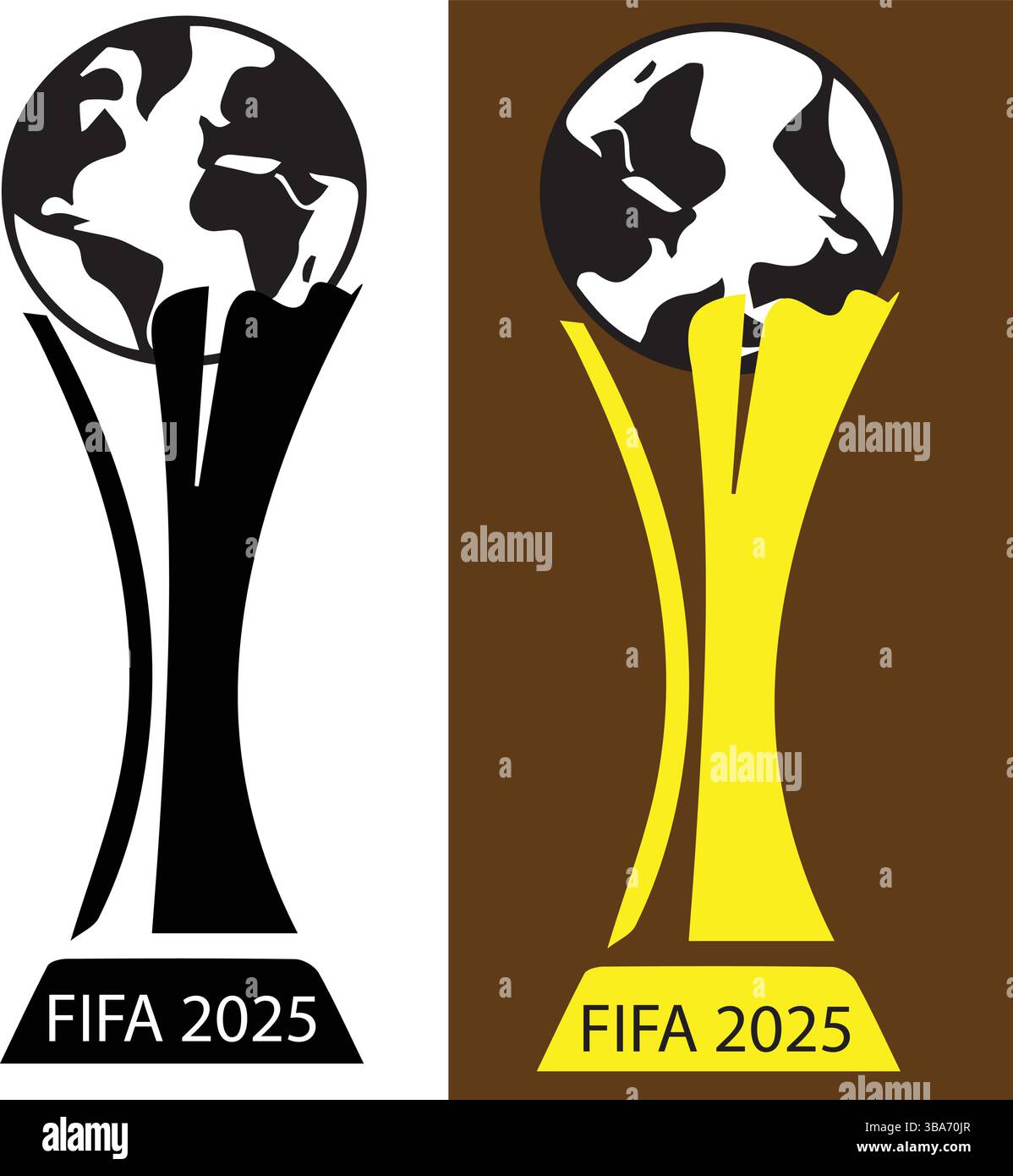 FIFA Trophy Vector – simbolo campione del mondo, icona della vittoria del calcio, illustrazione sportiva Illustrazione Vettoriale