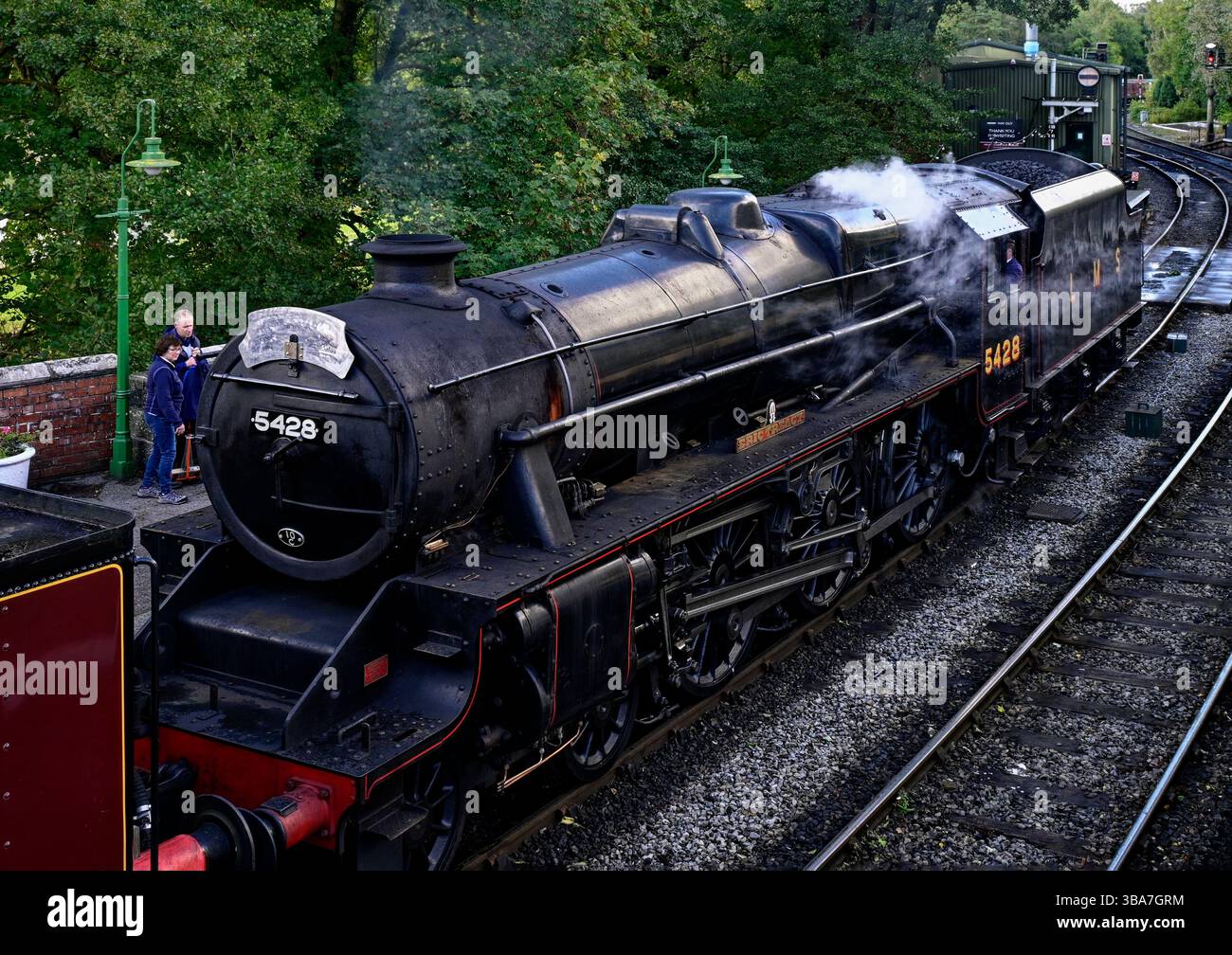 Il motore a vapore Eric Treacy nella stazione di Pickering, durante il gala del vapore. Foto Stock