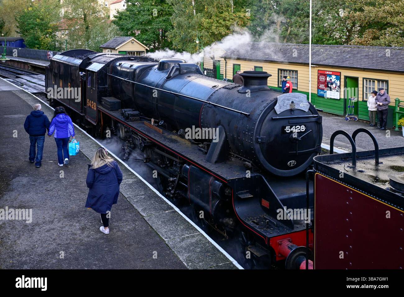 Il motore a vapore Eric Treacy nella stazione di Pickering, durante il gala del vapore. Foto Stock