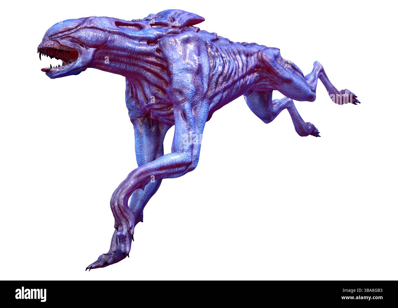 3D rendering di un cane alieno fantascienza isolato su sfondo bianco Foto Stock