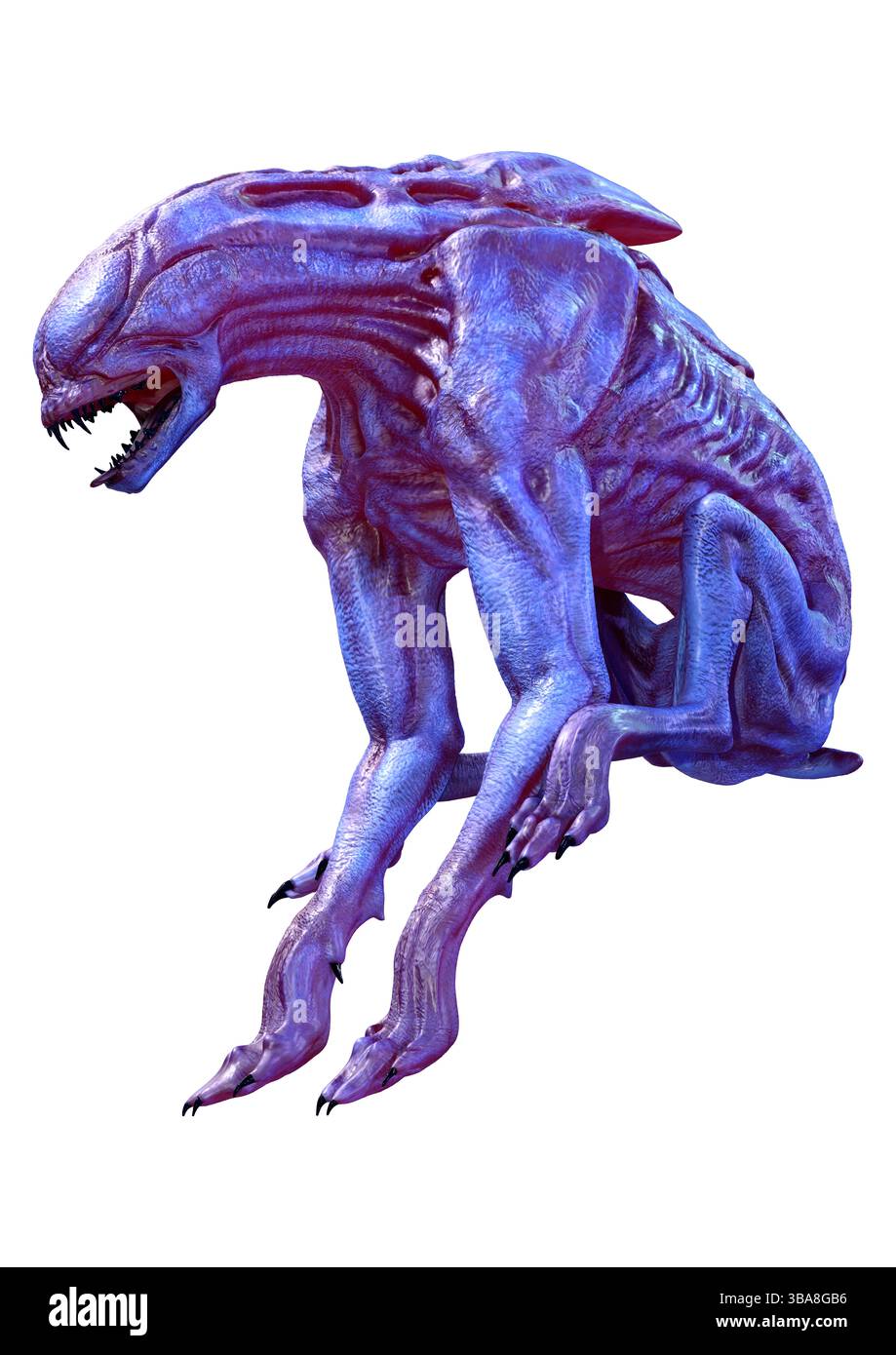 3D rendering di un cane alieno fantascienza isolato su sfondo bianco Foto Stock