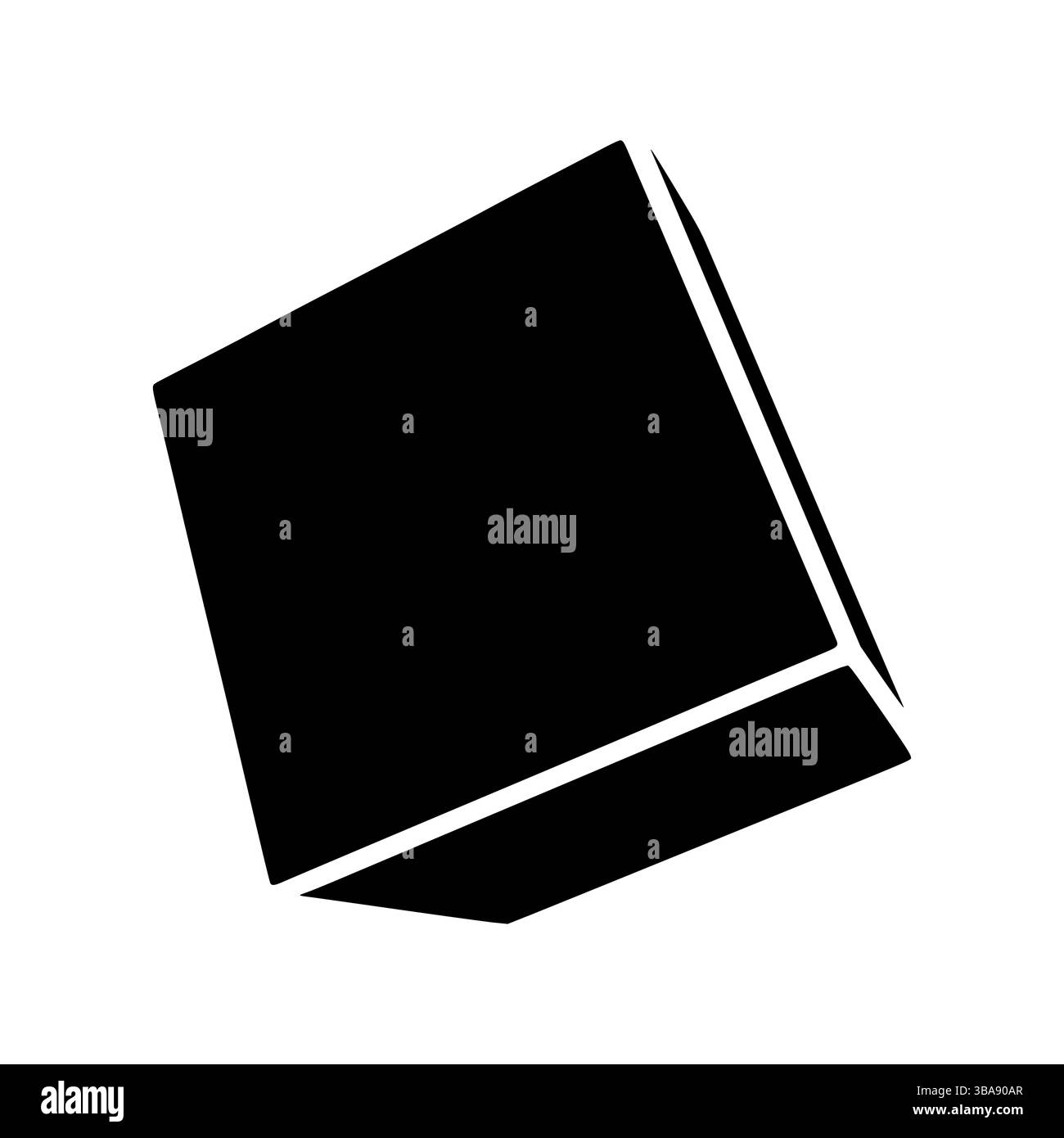 Wuerfel Glyph Symbol isoliert auf weissem Hintergrund Foto Stock